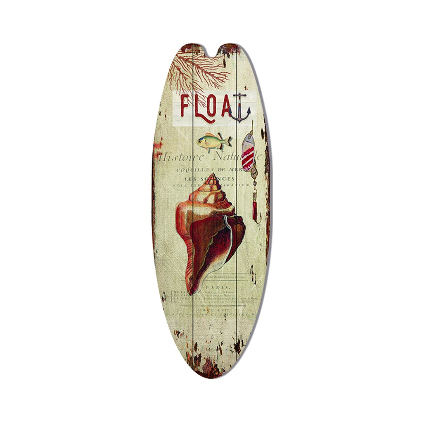 Retro Surfboard Shape Wooden Sign Bar Home Decoration
