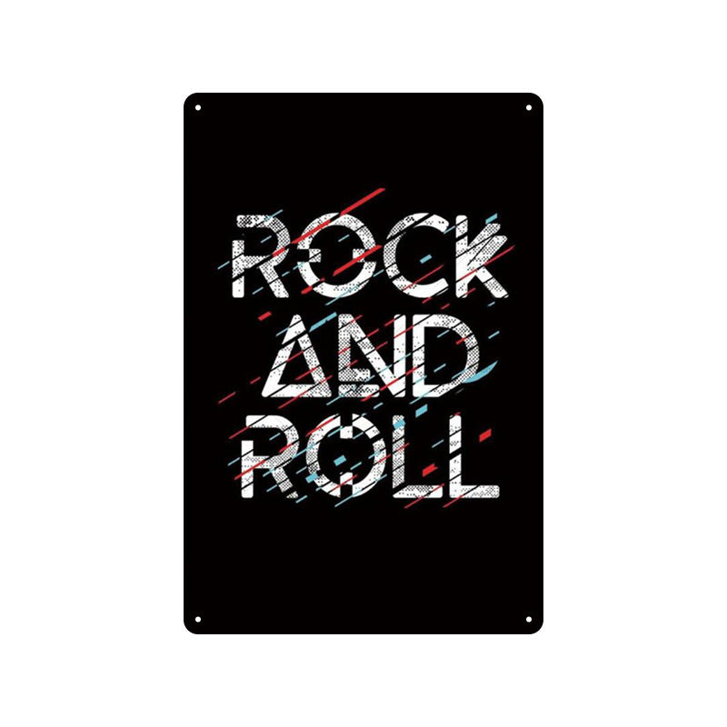 Rock Music Retro Tin Painting Cafe Background Wall Bar Frameless Decorative Painting