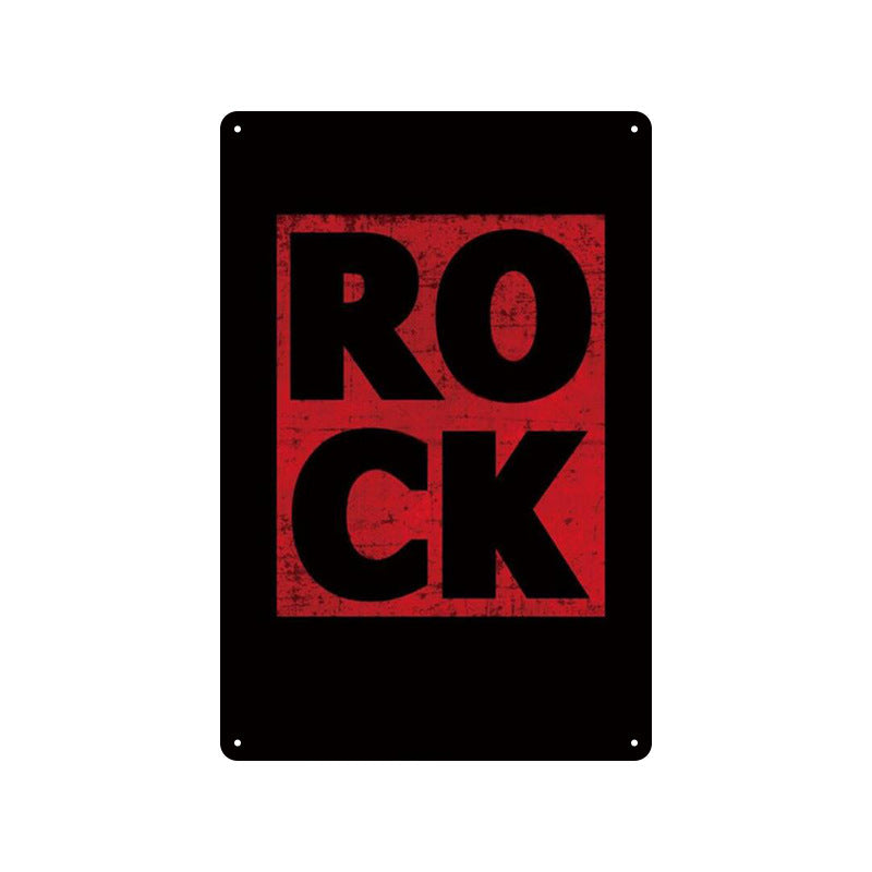 Rock Music Retro Tin Painting Cafe Background Wall Bar Frameless Decorative Painting