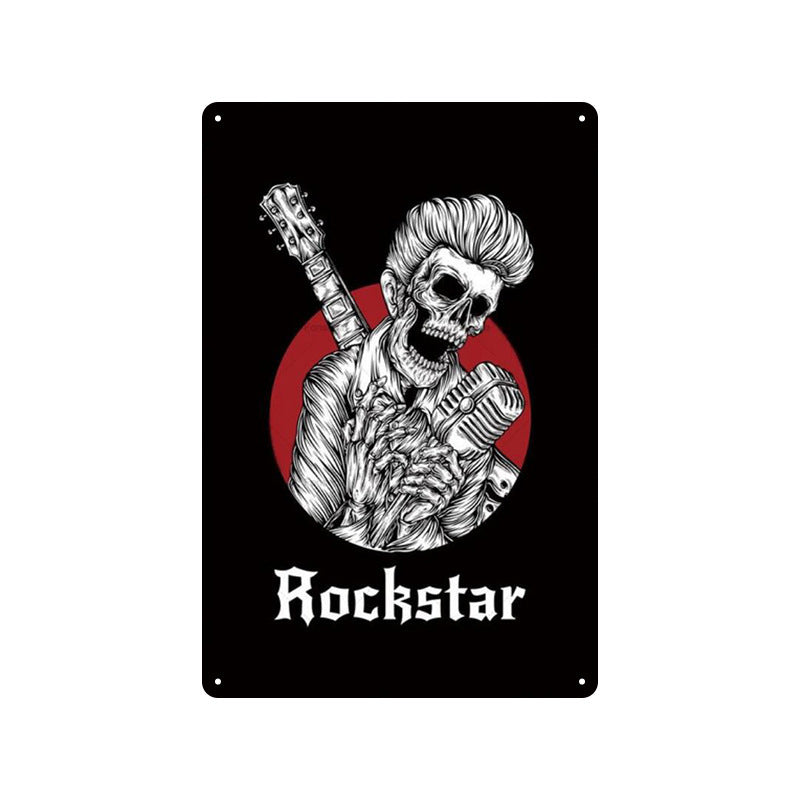 Rock Music Retro Tin Painting Cafe Background Wall Bar Frameless Decorative Painting