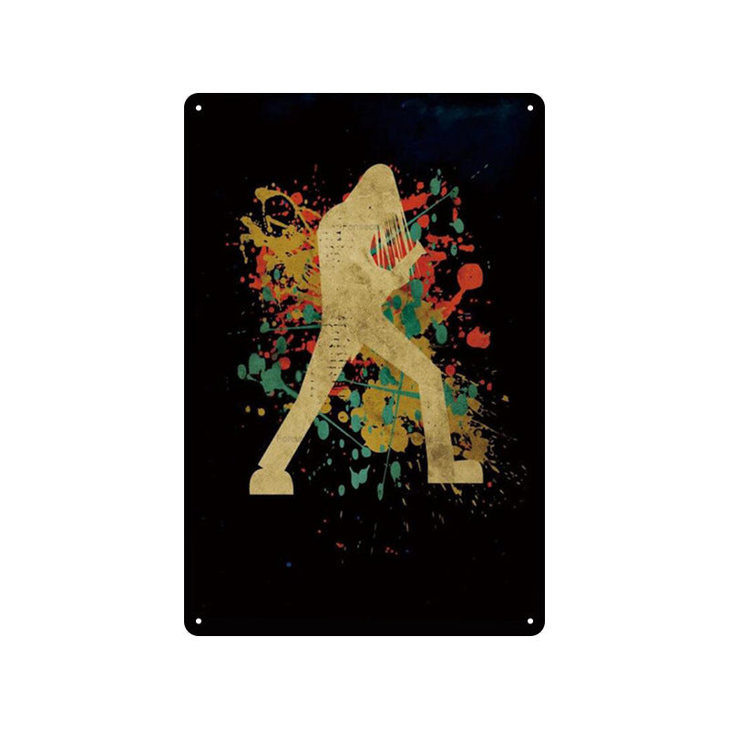 Rock Music Retro Tin Painting Cafe Background Wall Bar Frameless Decorative Painting