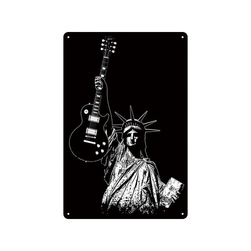 Rock Music Retro Tin Painting Cafe Background Wall Bar Frameless Decorative Painting