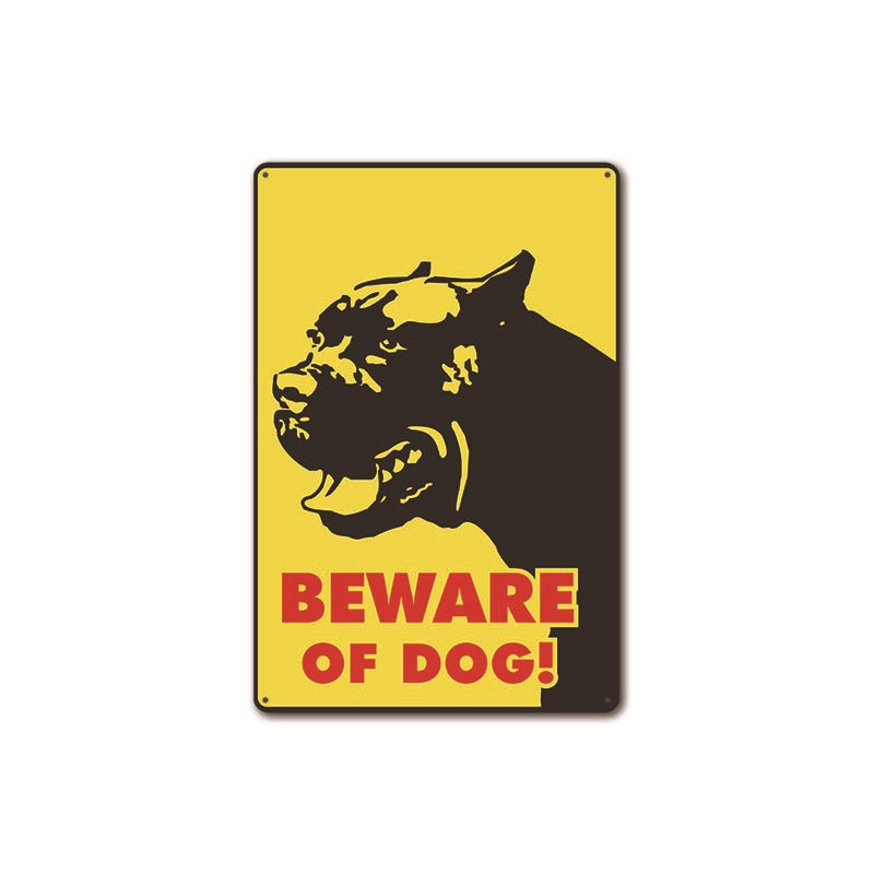 Beware of Dog Metal Tin Sign Collection- Multiple Variants