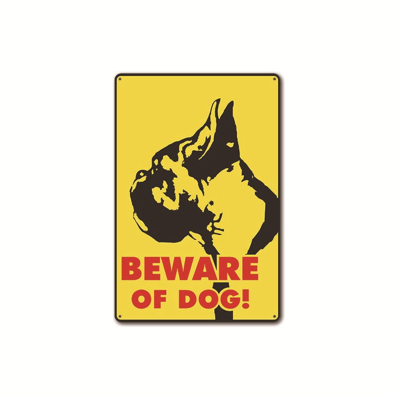 Beware of Dog Metal Tin Sign Collection- Multiple Variants