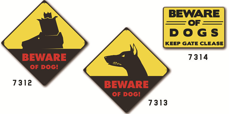 Beware of Dog Metal Tin Sign Collection- Multiple Variants