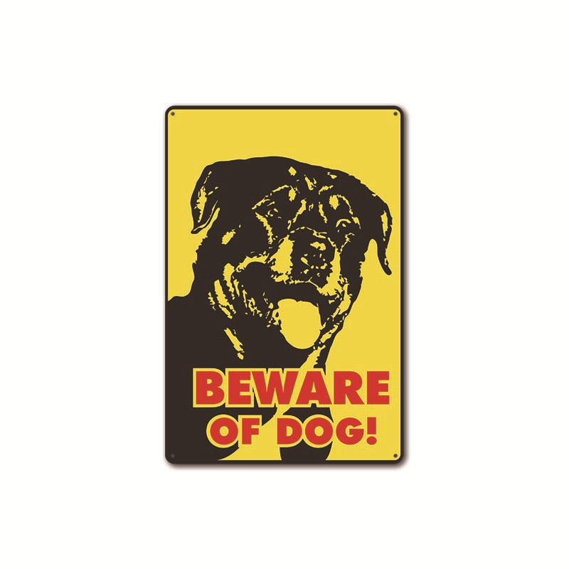 Beware of Dog Metal Tin Sign Collection- Multiple Variants