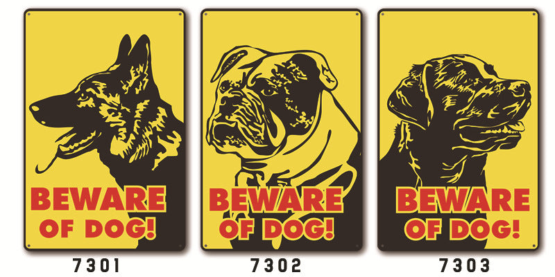 Beware of Dog Metal Tin Sign Collection- Multiple Variants