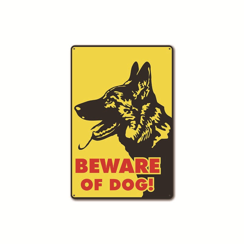 Beware of Dog Metal Tin Sign Collection- Multiple Variants