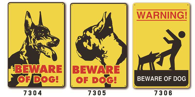 Beware of Dog Metal Tin Sign Collection- Multiple Variants