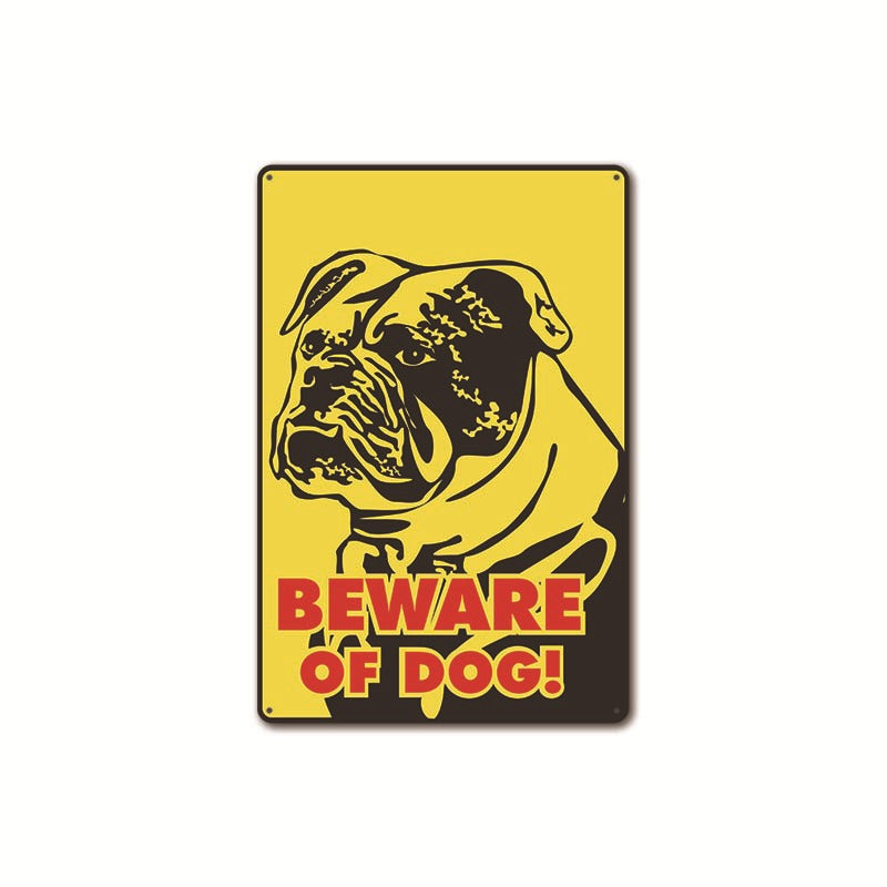 Beware of Dog Metal Tin Sign Collection- Multiple Variants