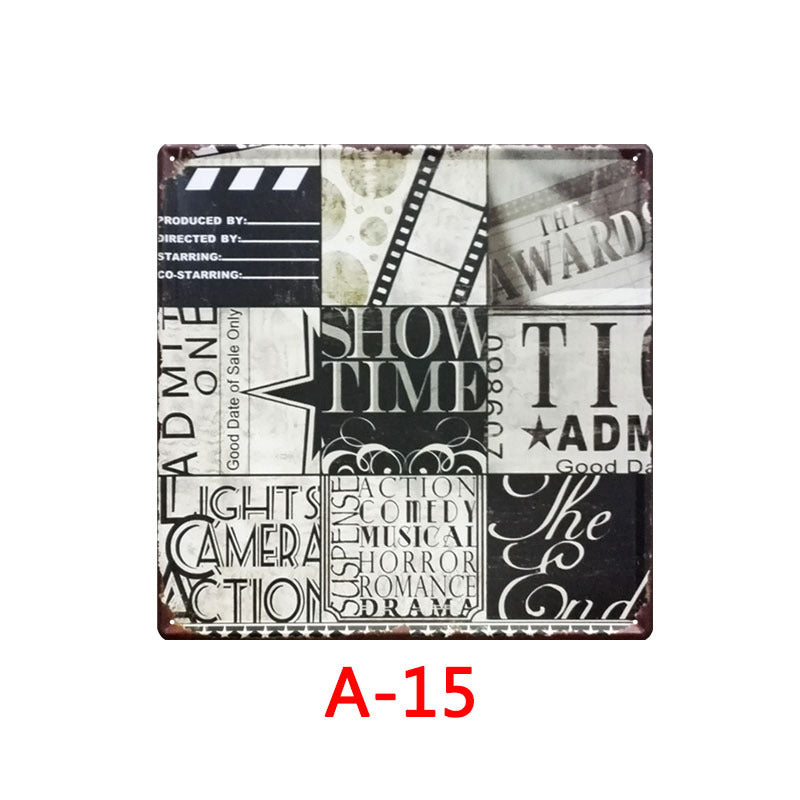 Retro Tin Painting Bar Home KTV Mural Wall Hanging Tin Metal Poster Creative Custom Tin Painting