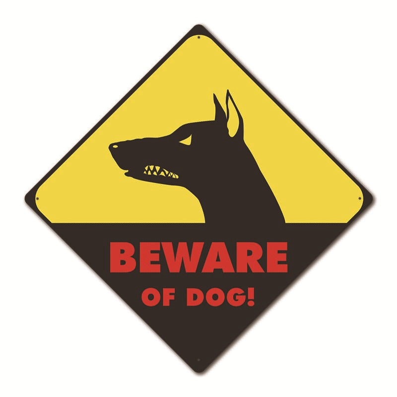 Beware of Dog Metal Tin Sign Collection- Multiple Variants