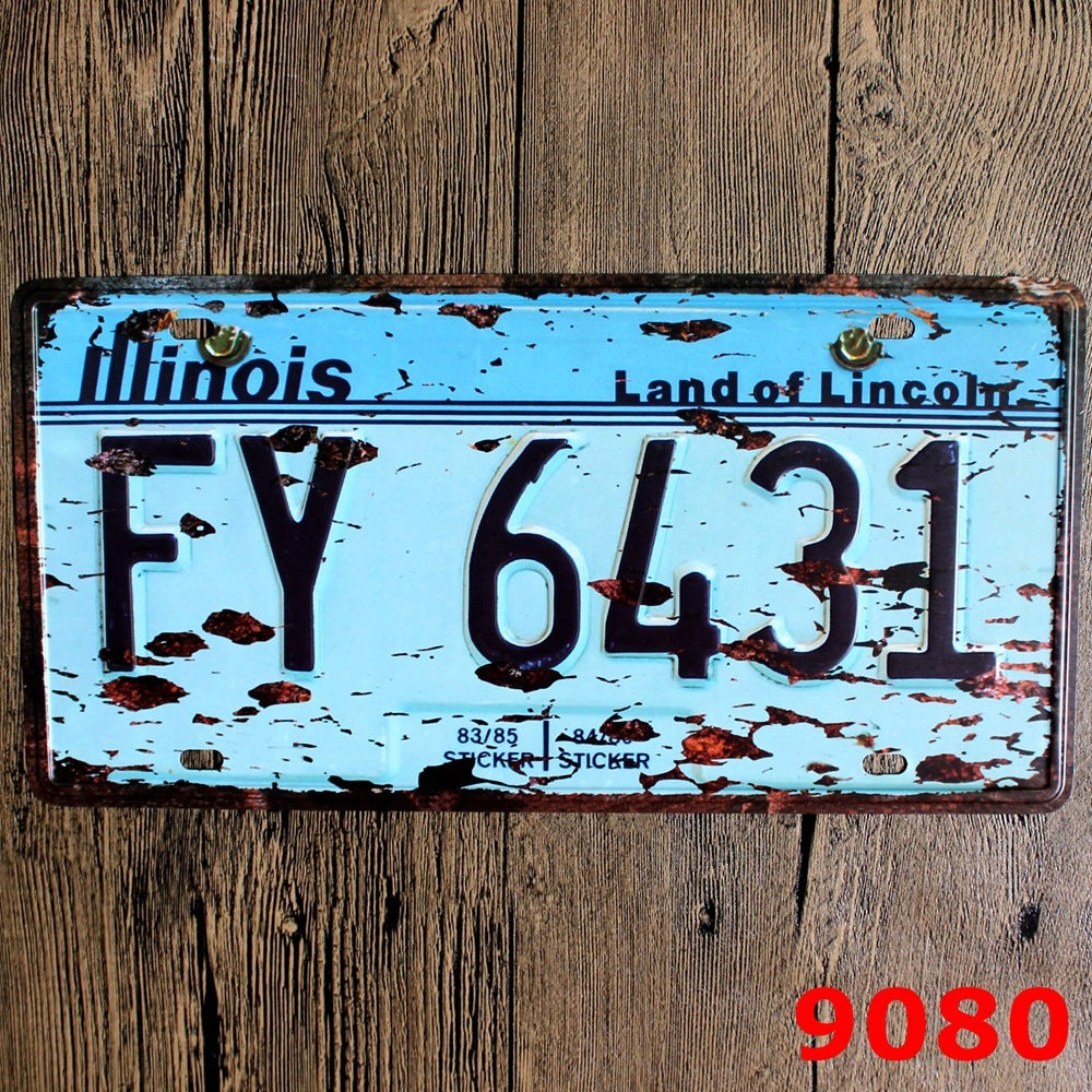 License Plate Shop Wall Decoration Toilet Tin Sign Retro Road Guide Metal Sign Painting Plaque Poster