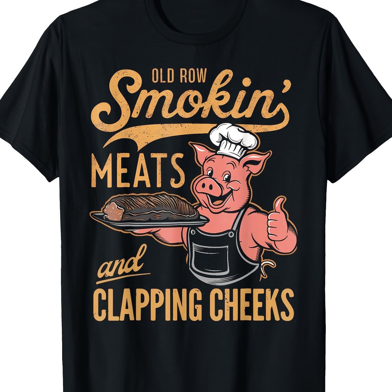 Smoked Pork Ribs And Funny Face Slapping Barbecue T-shirt, Men's T-shirt