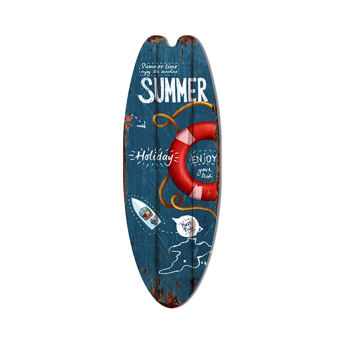 Retro Surfboard Shape Wooden Sign Bar Home Decoration