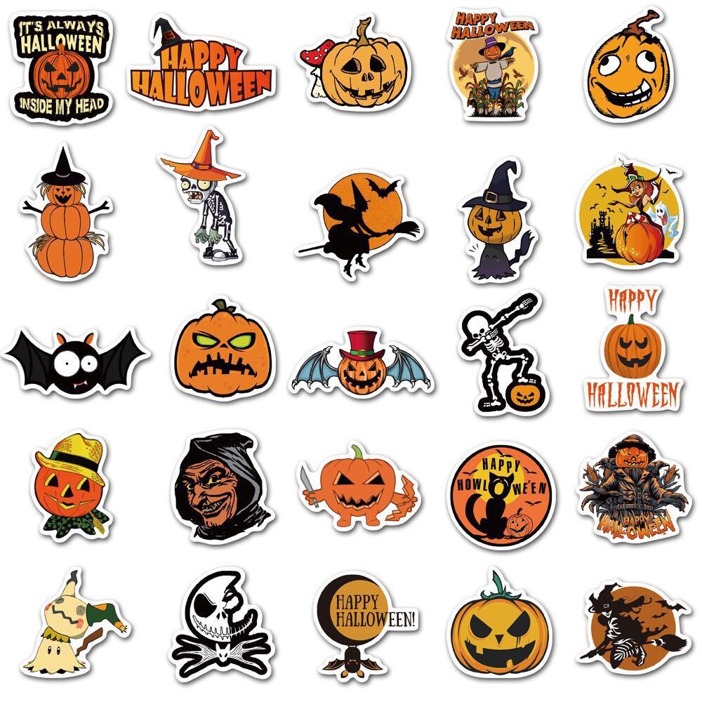 50pcs Halloween waterproof stickers