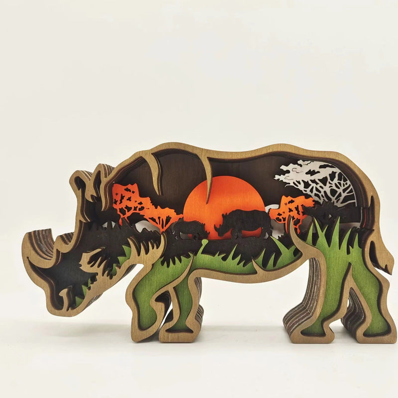 Multi-layer Wooden 3D Forest Animal Wooden Crafts