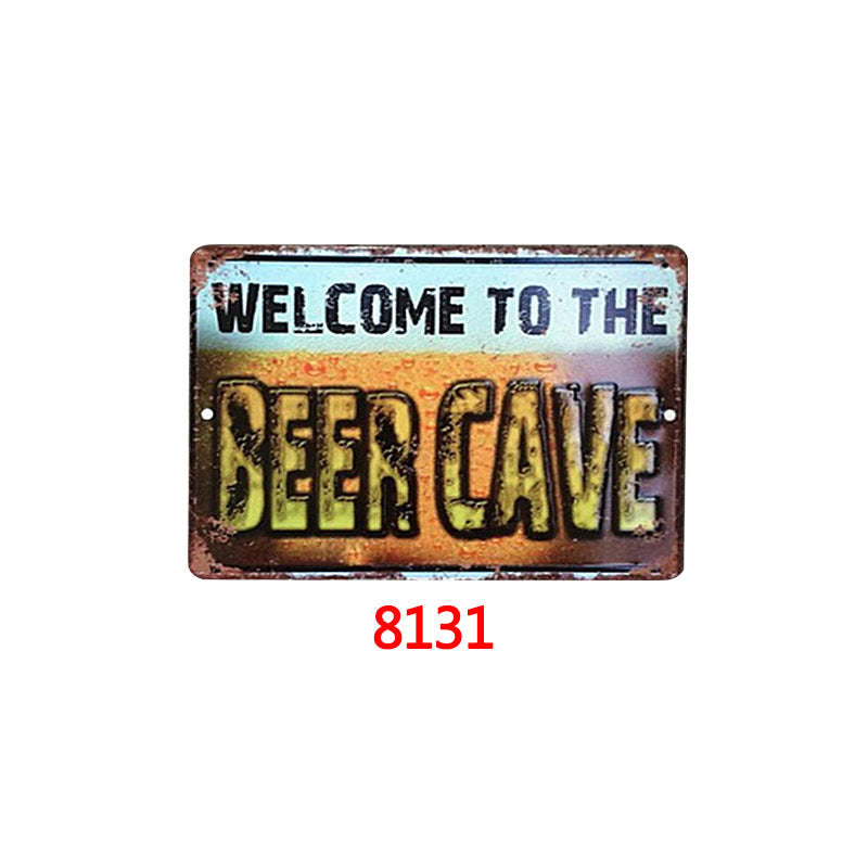 Retro tin painting bar home KTV wall decoration