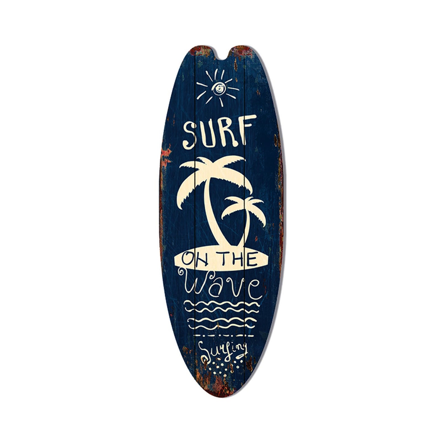 Retro Surfboard Shape Wooden Sign Bar Home Decoration
