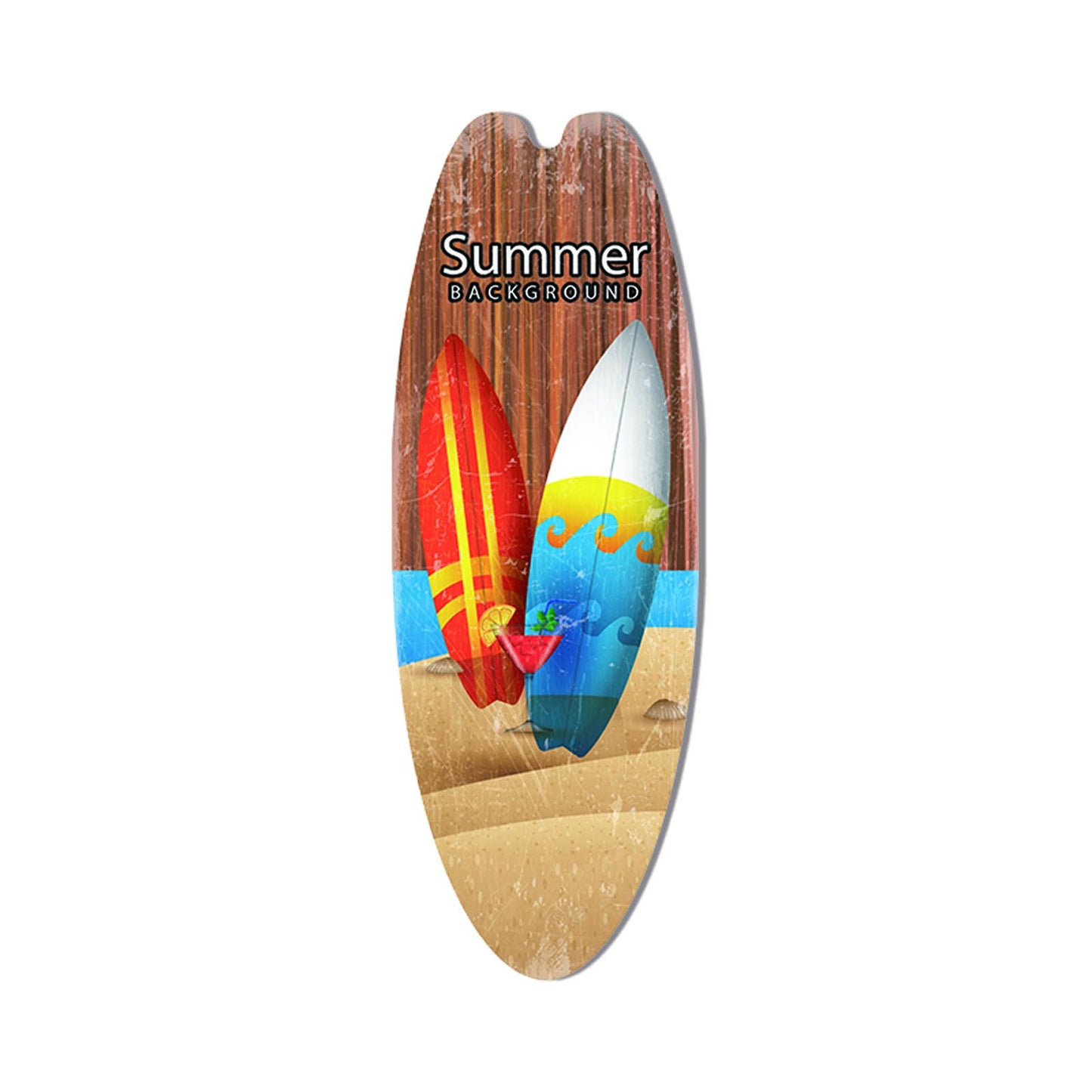 Retro Surfboard Shape Wooden Sign Bar Home Decoration