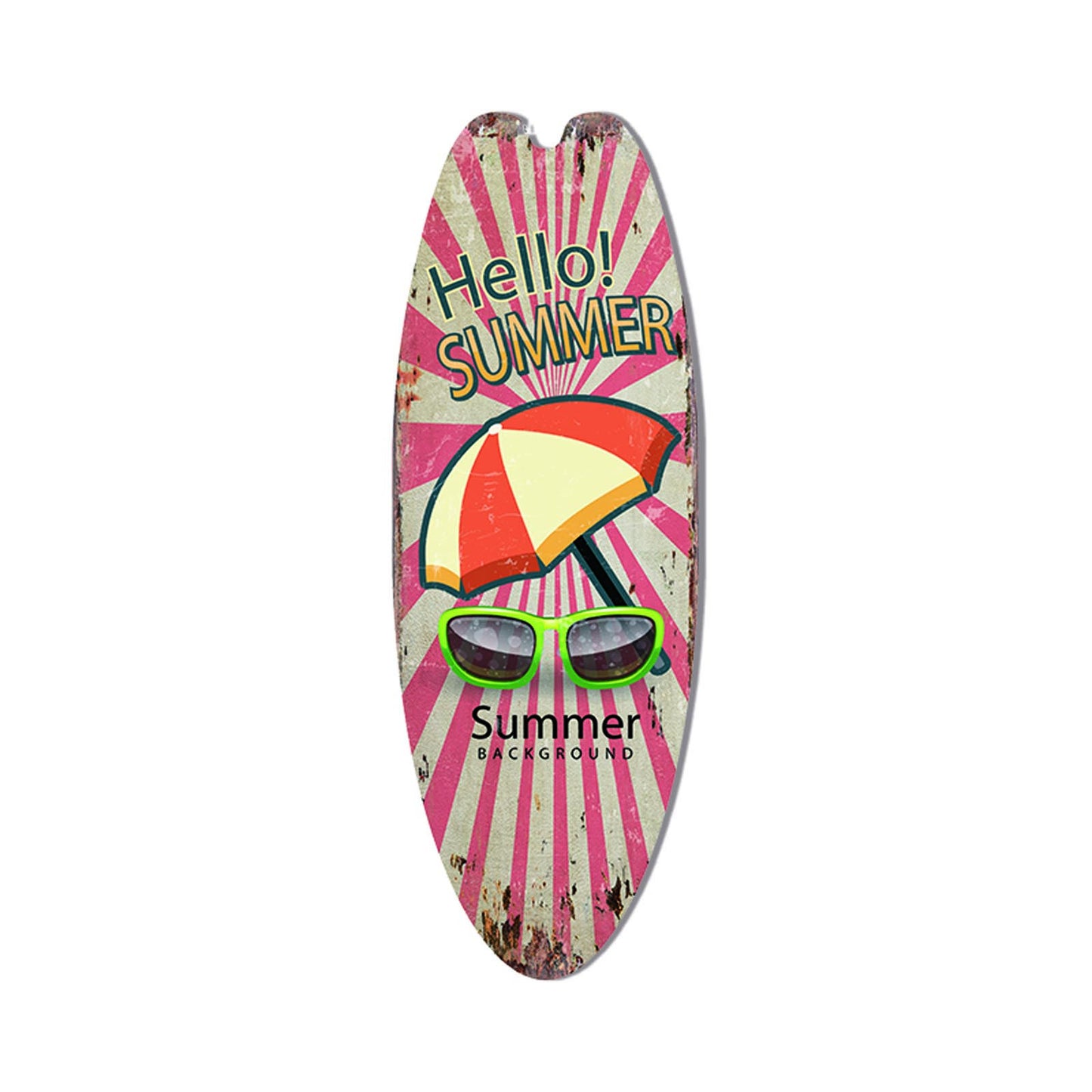 Retro Surfboard Shape Wooden Sign Bar Home Decoration