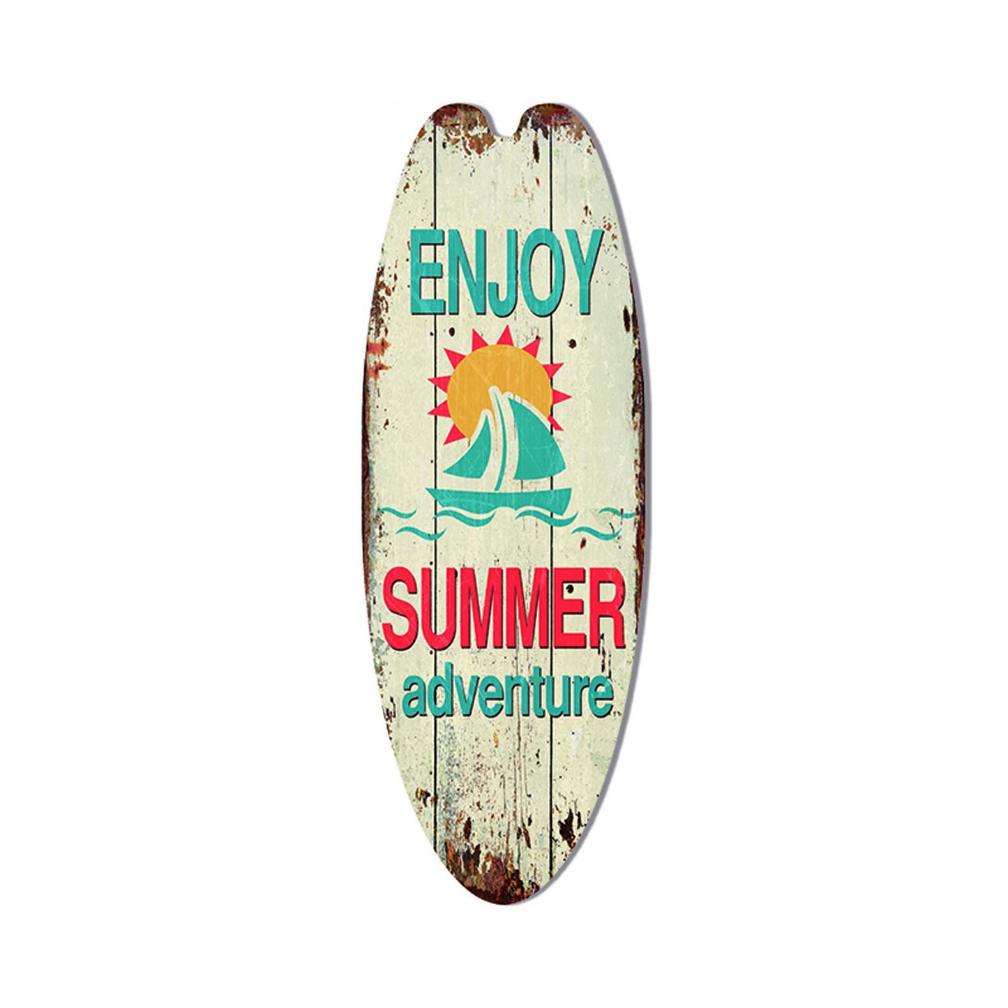 Retro Surfboard Shape Wooden Sign Bar Home Decoration