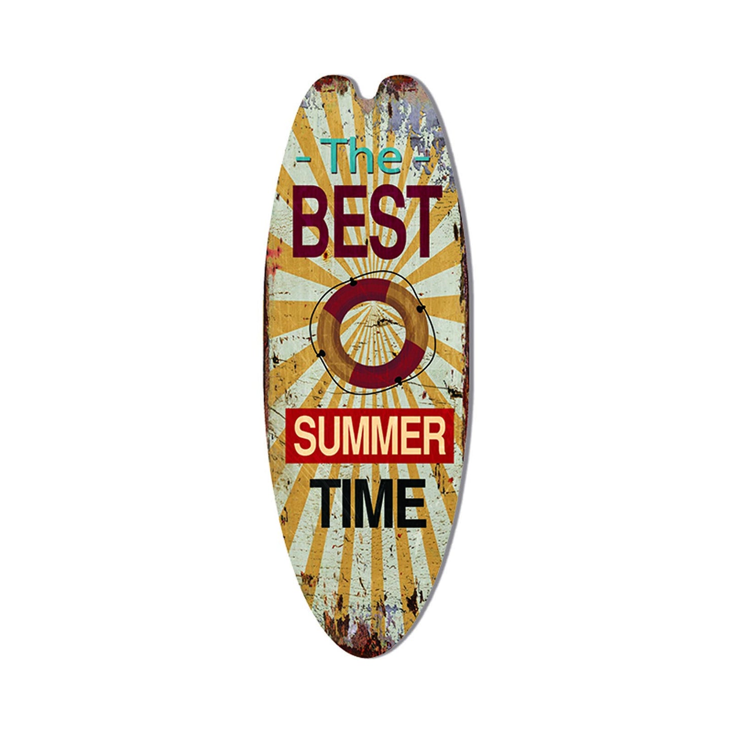Retro Surfboard Shape Wooden Sign Bar Home Decoration
