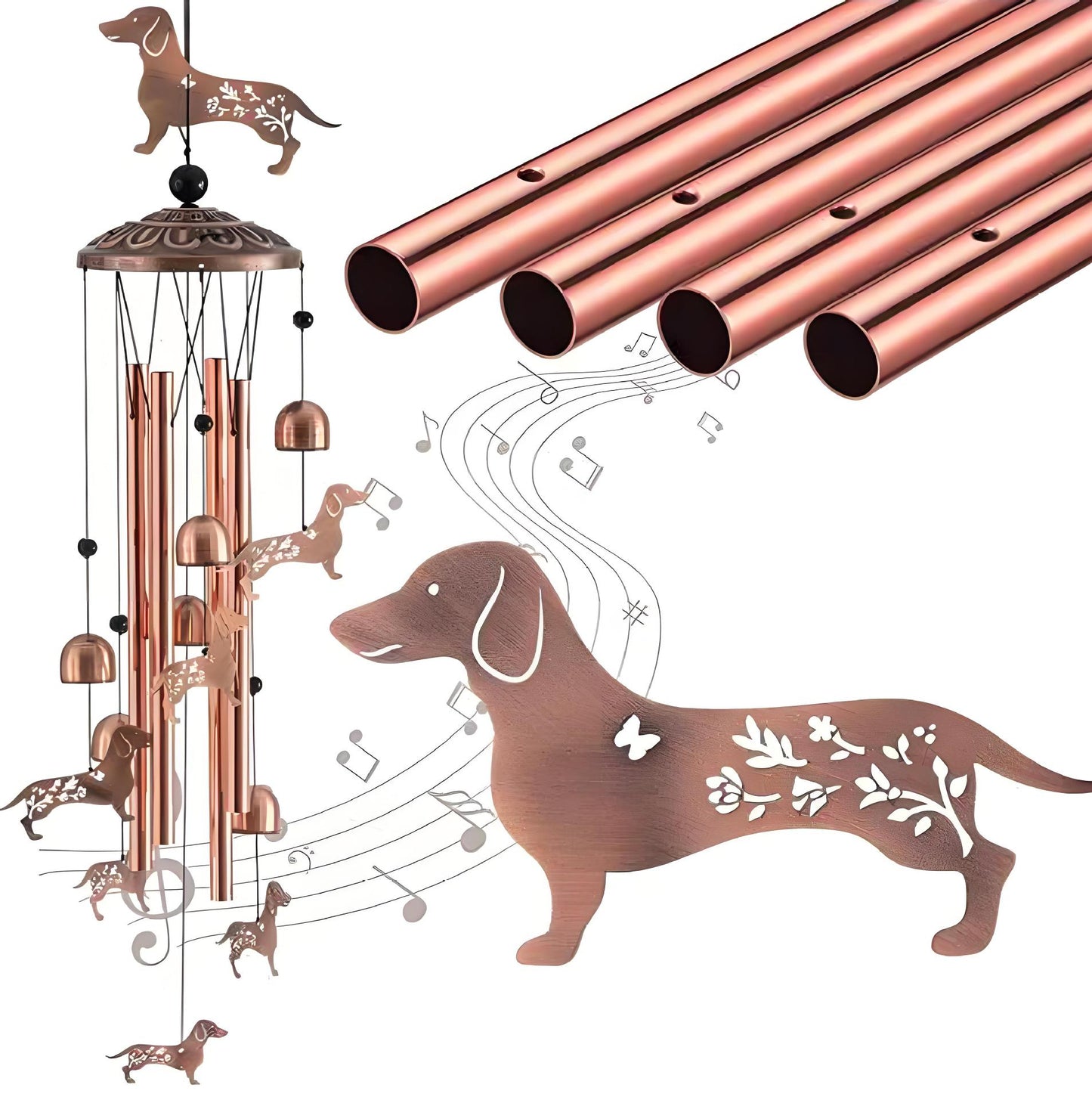 Garden Decoration Wrought Iron Wind Chimes Metal Tube Retro Wind Chimes