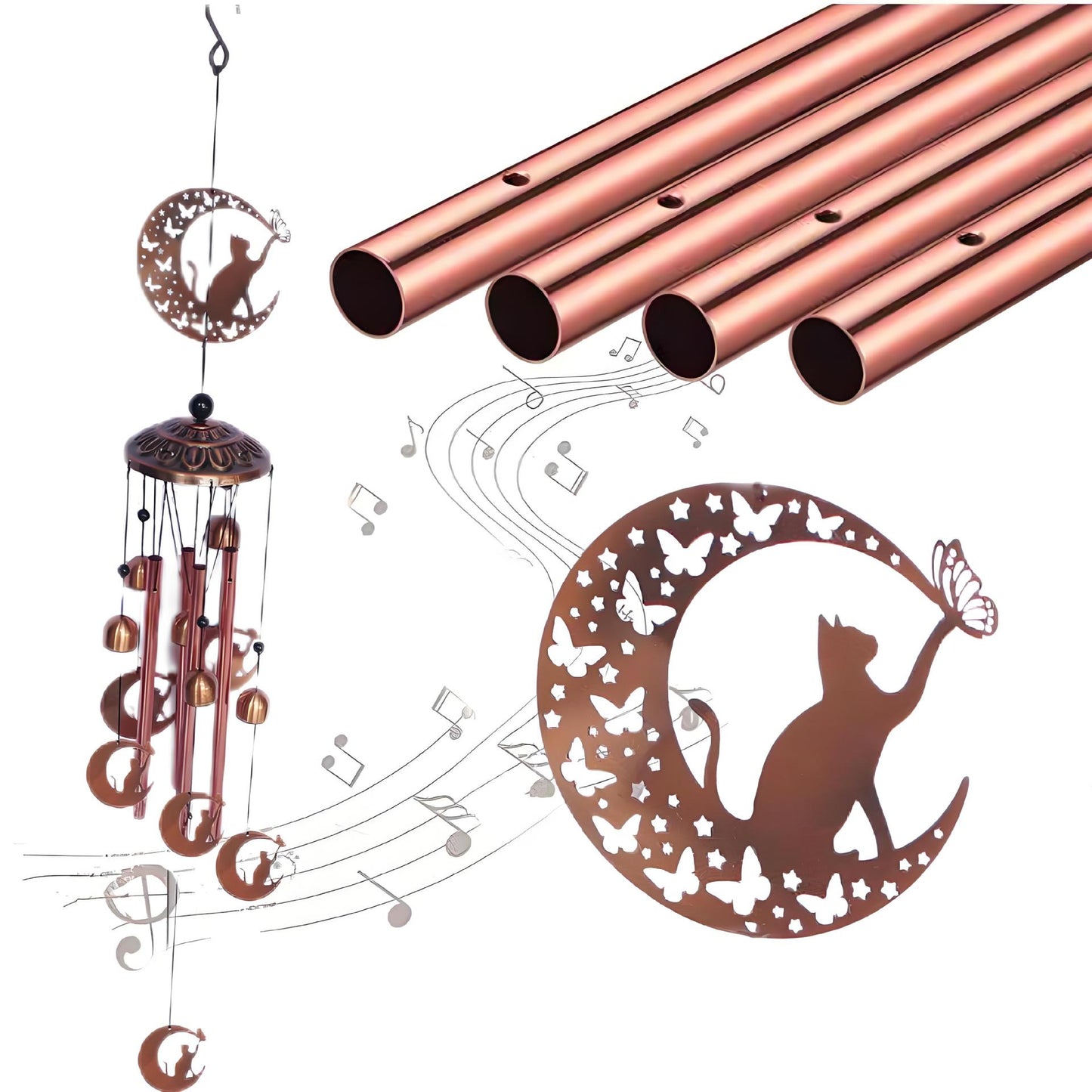 Garden Decoration Wrought Iron Wind Chimes Metal Tube Retro Wind Chimes