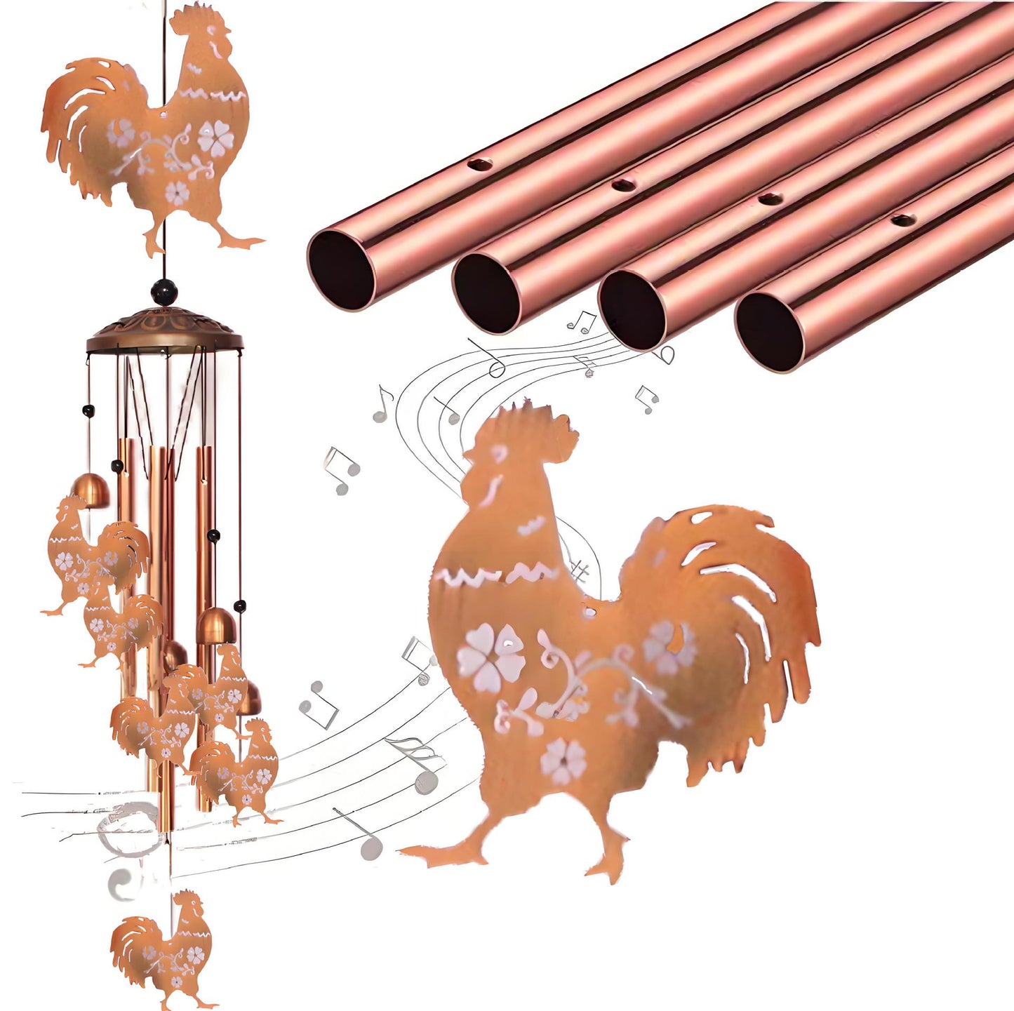 Garden Decoration Wrought Iron Wind Chimes Metal Tube Retro Wind Chimes