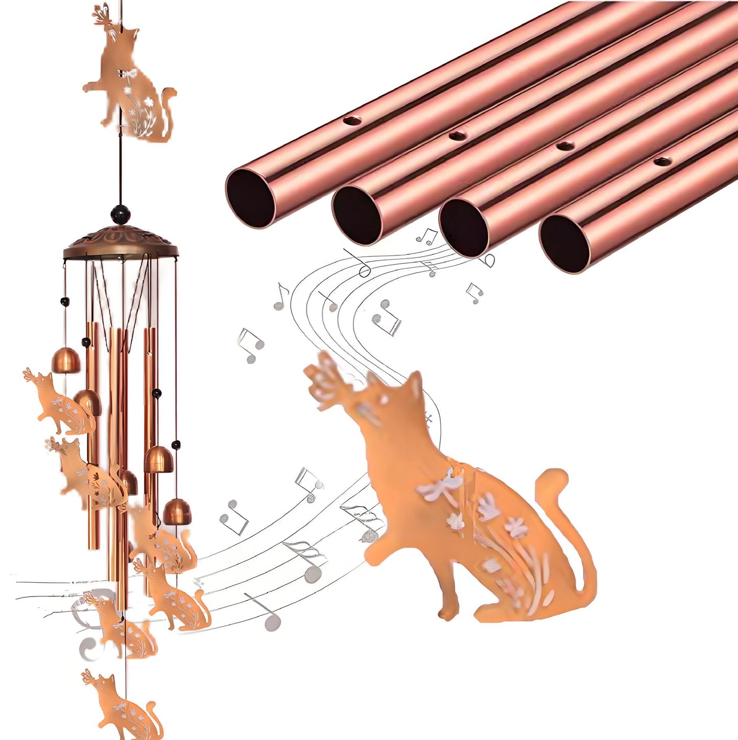 Garden Decoration Wrought Iron Wind Chimes Metal Tube Retro Wind Chimes