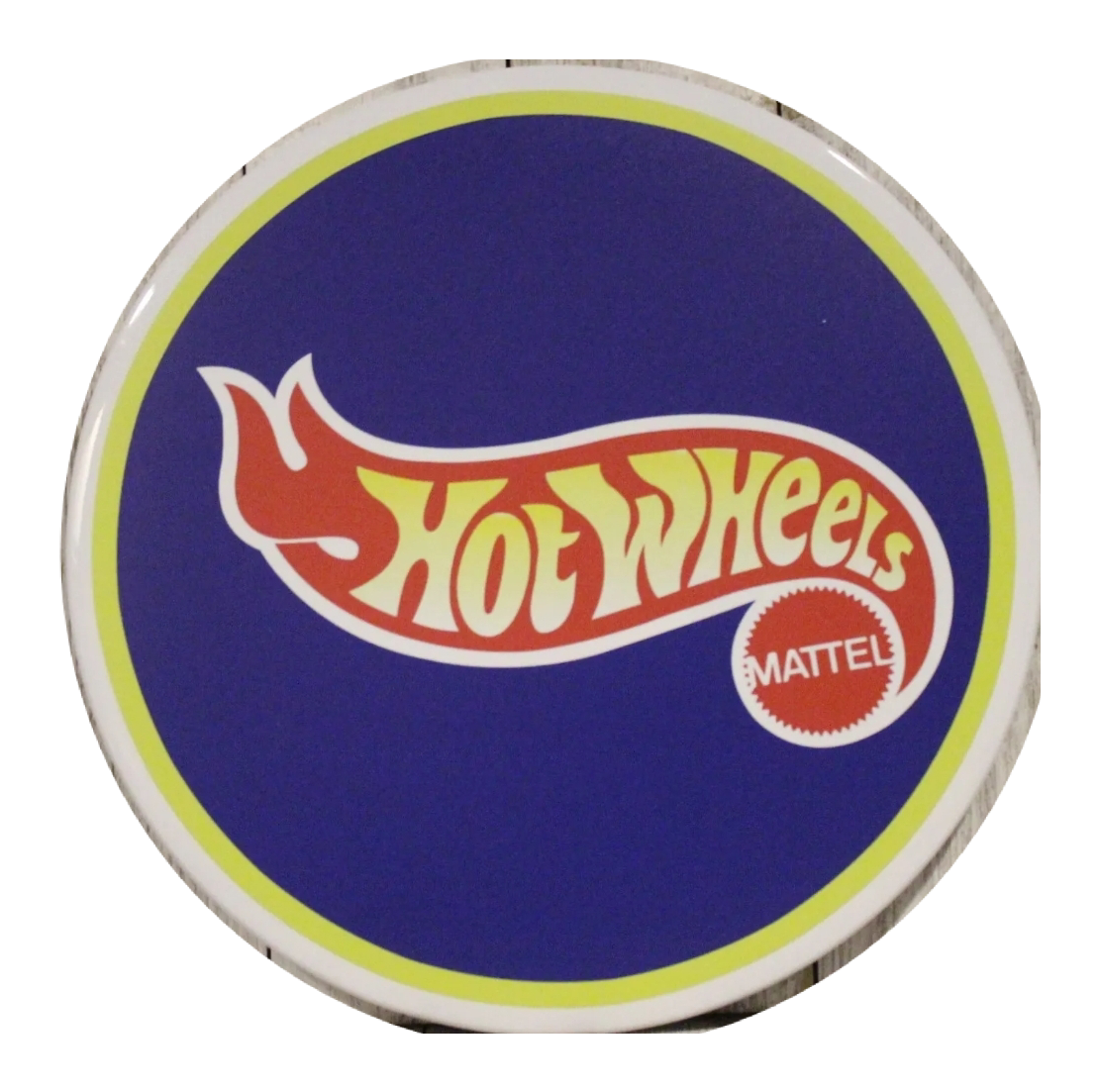Hot Wheels Round Metal Tin Sign-12"