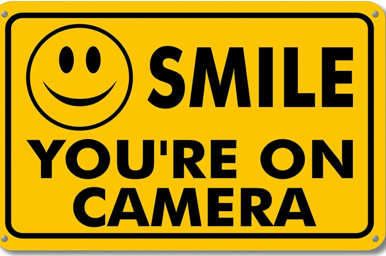 Smile You're on Camera Metal Tin Sign