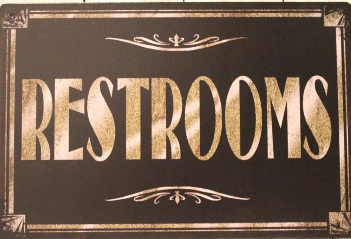 Restrooms Metal Tin Sign
