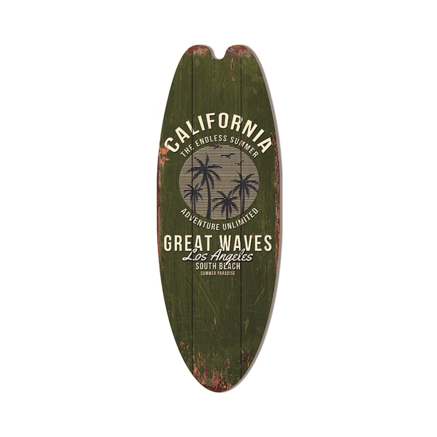 Retro Surfboard Shape Wooden Sign Bar Home Decoration