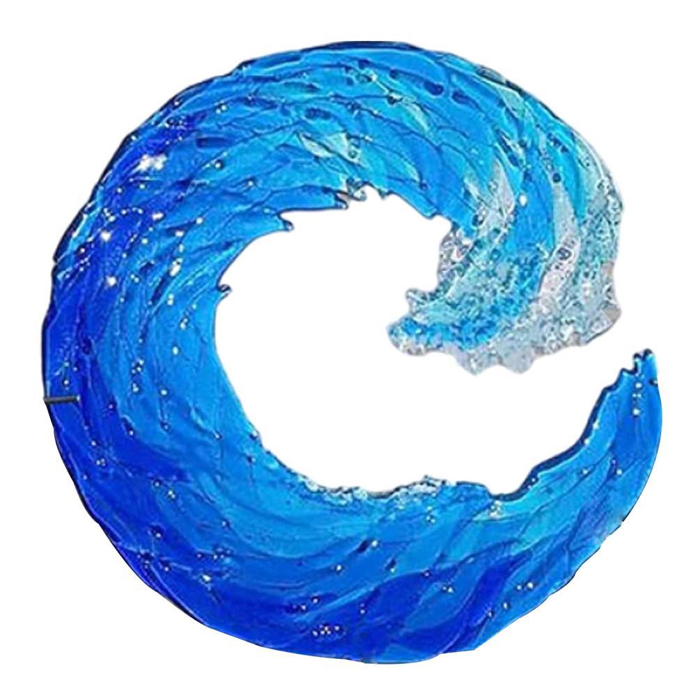 Ocean Wave Sculpture Blue Wave Ornaments Ocean Art for Desktop Decoration