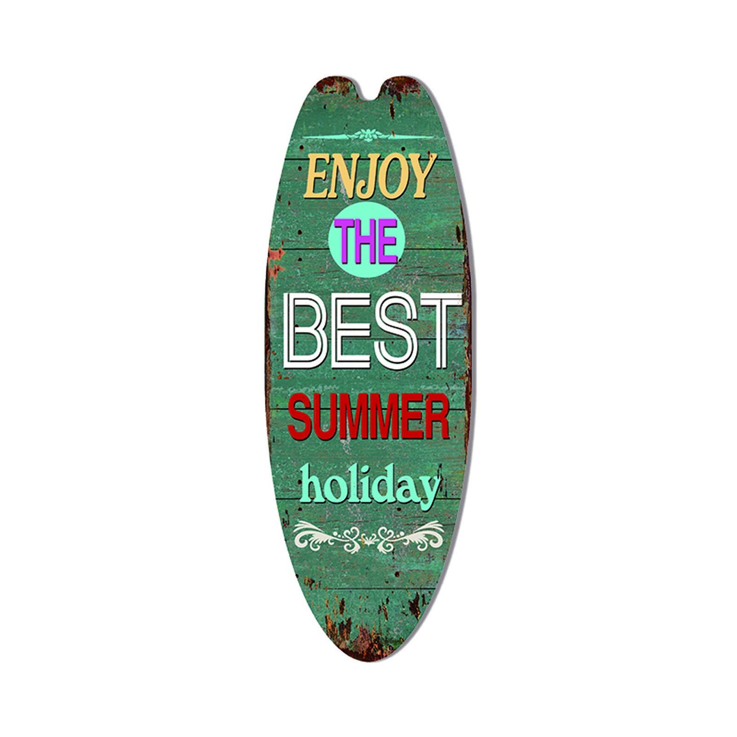Retro Surfboard Shape Wooden Sign Bar Home Decoration