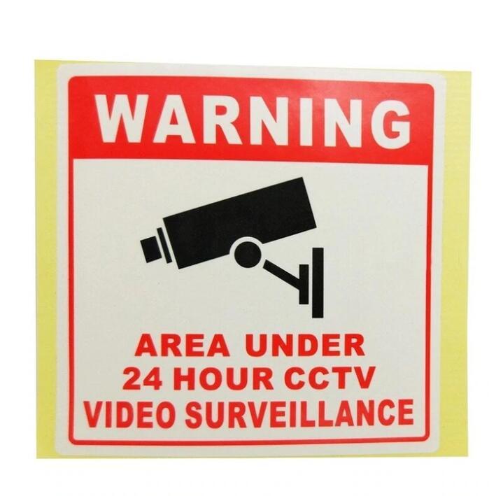 Surveillance Instruction Sticker Camera Warning Sign