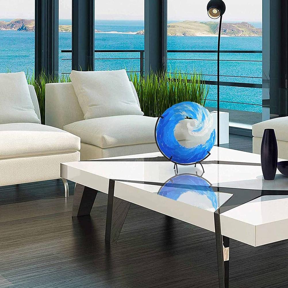 Ocean Wave Sculpture Blue Wave Ornaments Ocean Art for Desktop Decoration