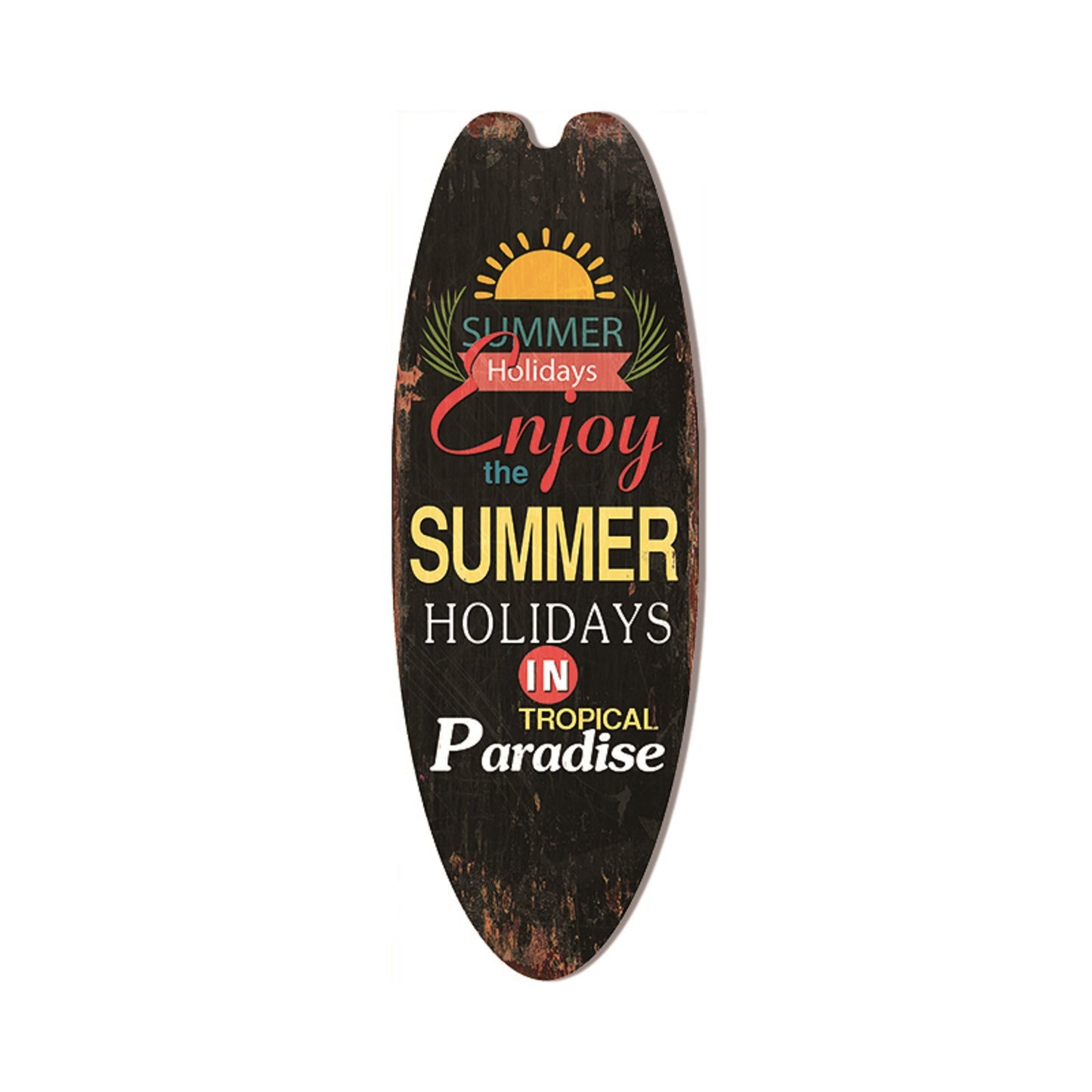 Retro Surfboard Shape Wooden Sign Bar Home Decoration