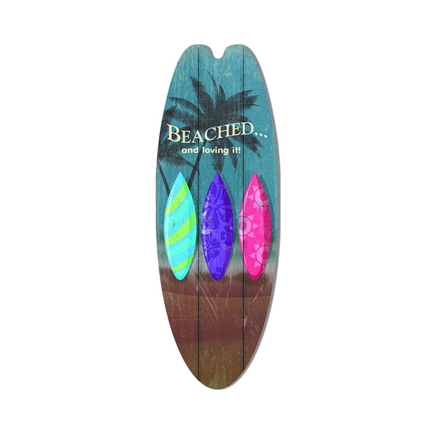 Retro Surfboard Shape Wooden Sign Bar Home Decoration