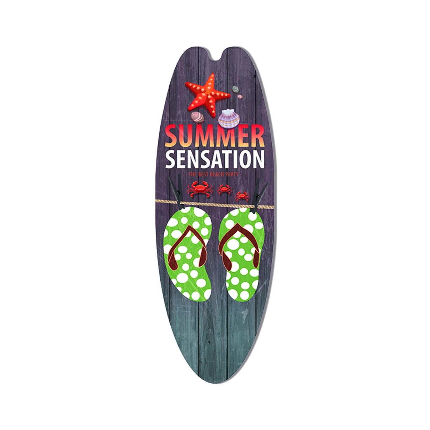 Retro Surfboard Shape Wooden Sign Bar Home Decoration