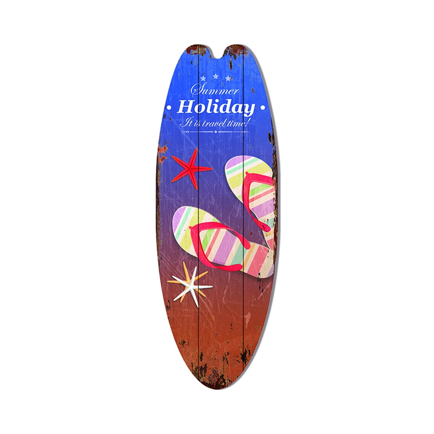 Retro Surfboard Shape Wooden Sign Bar Home Decoration