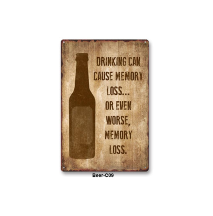 Bar Drinking Old Style Metal Tin Sign Collection - Multiple Variants