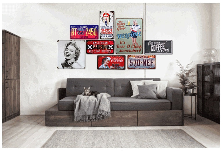 Tin Painting Bar Clothing Store Home Furnishing Wall Decoration
