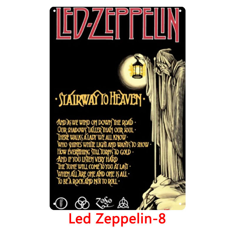 Led Zeppelin Metal Tin Sign Collection - Multiple Variants