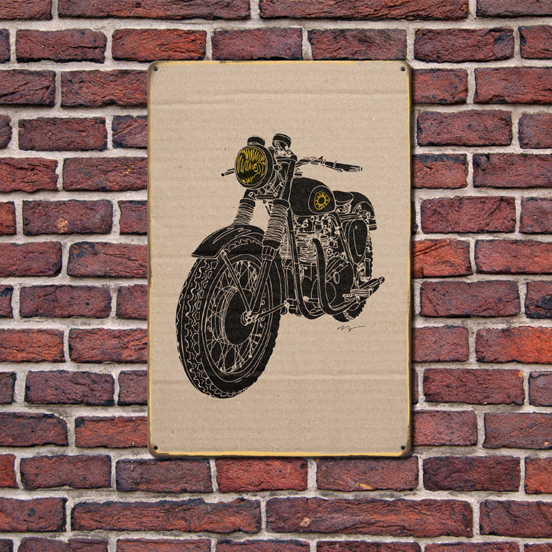 Can Produce And Customize The New Retro Tin Mural, Motorcycle Living Room Background Wall