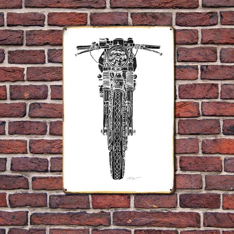 Can Produce And Customize The New Retro Tin Mural, Motorcycle Living Room Background Wall