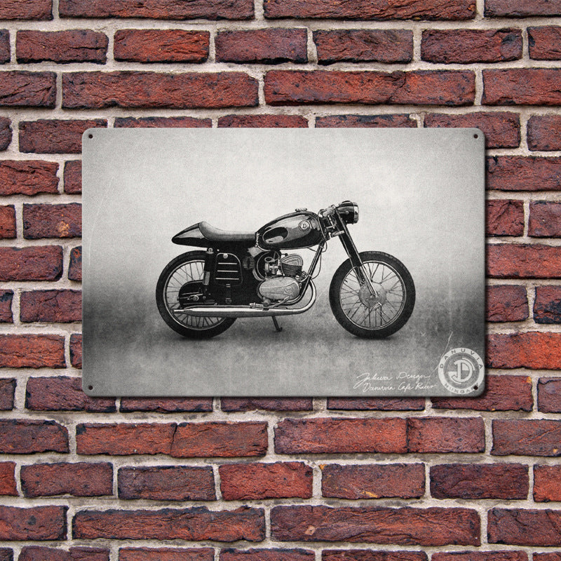 Can Produce And Customize The New Retro Tin Mural, Motorcycle Living Room Background Wall