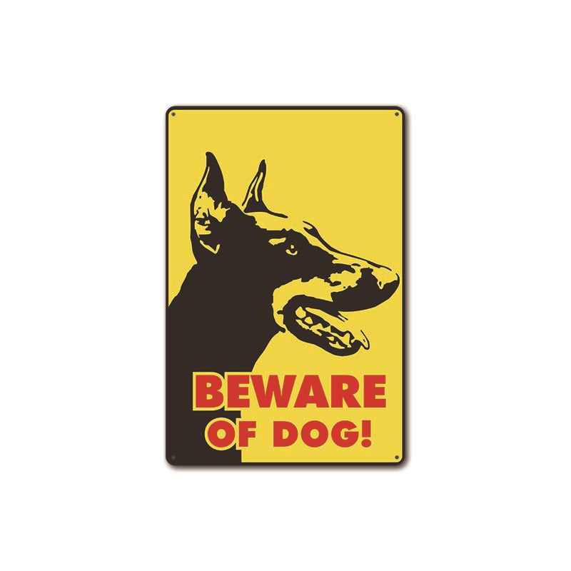 Beware of Dog Metal Tin Sign Collection- Multiple Variants